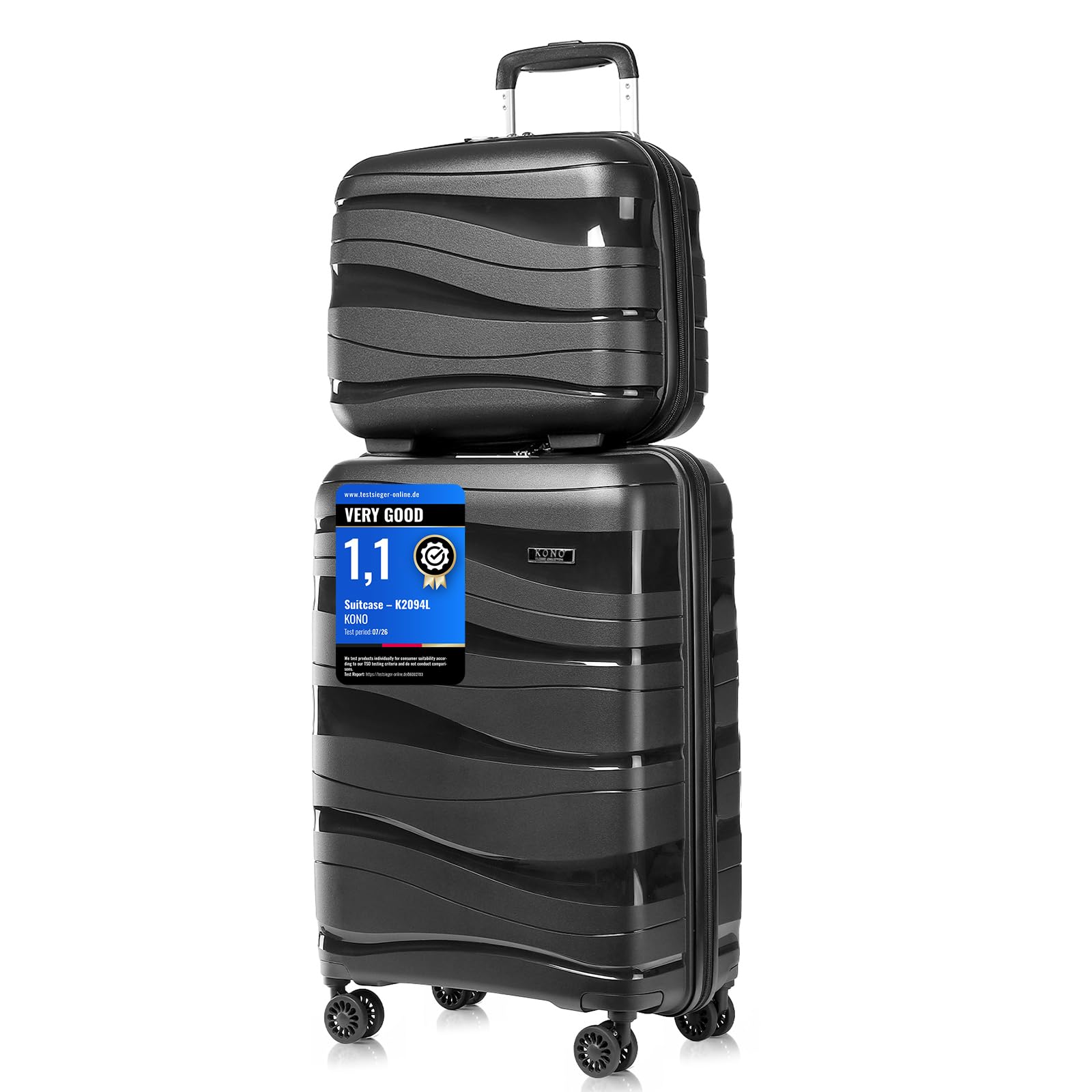 Kono Suitcase Set of 2, Lightweight Cabin Luggage with Travel Case - Luno Fashion Limited FBA