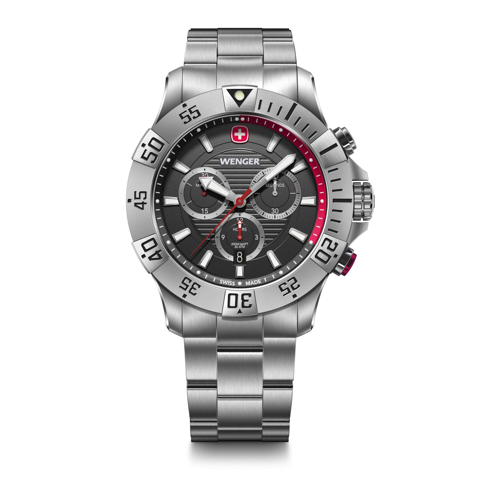 WENGER Men's Watch Seaforce Chrono Analog Quartz, Chronograph, Ø 43 mm, Swiss Made, Water Resistant up to 200 m