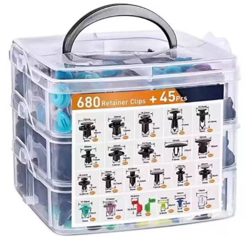 Car Fastener Clips Kit Fender Rivet Plastic Auto Body Push Retainer Pin - 680pcs - New Customers - Car Interesting Items Store