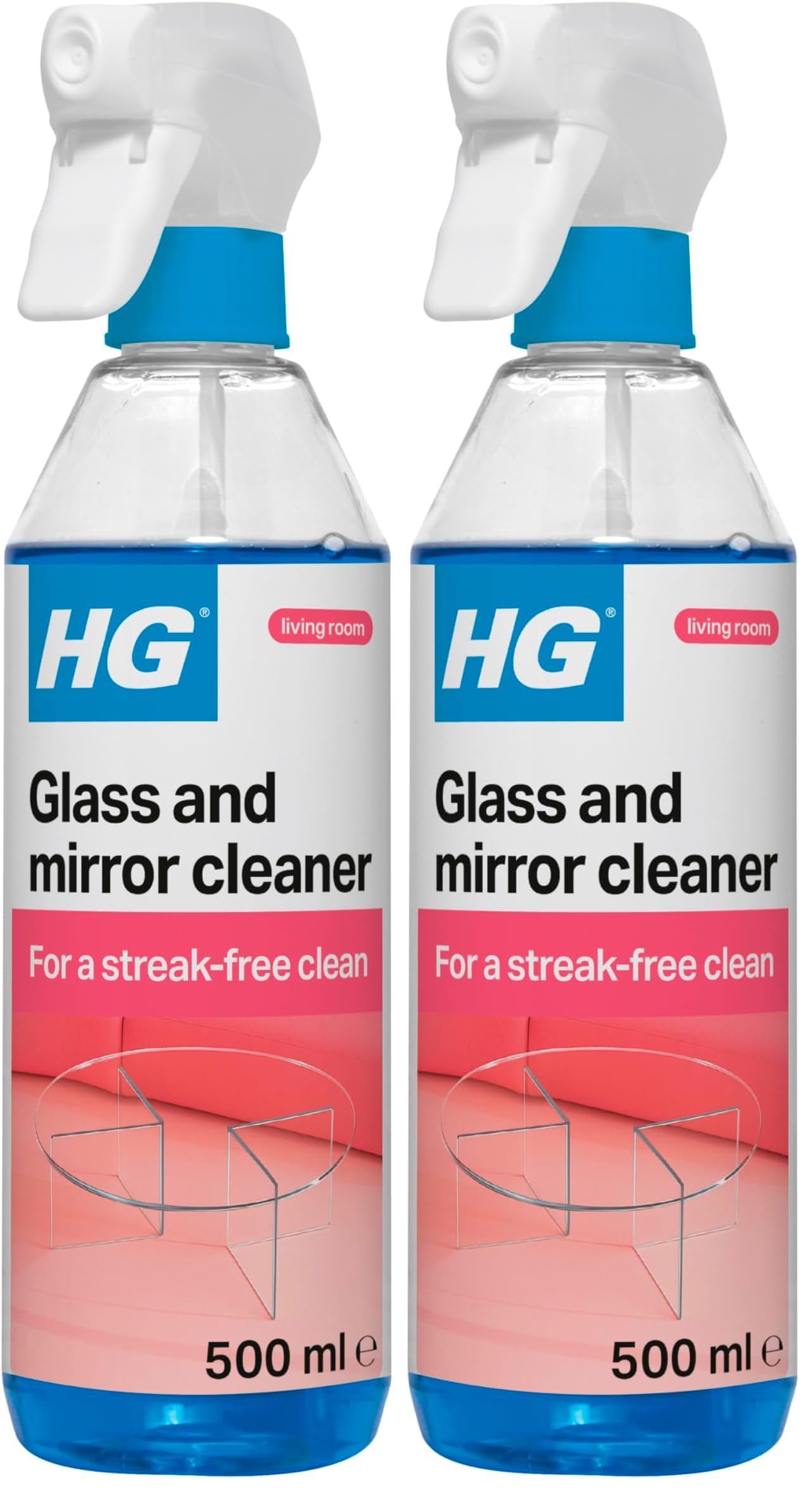 HG Glass and Mirror Cleaner 500ml (Pack of 2)