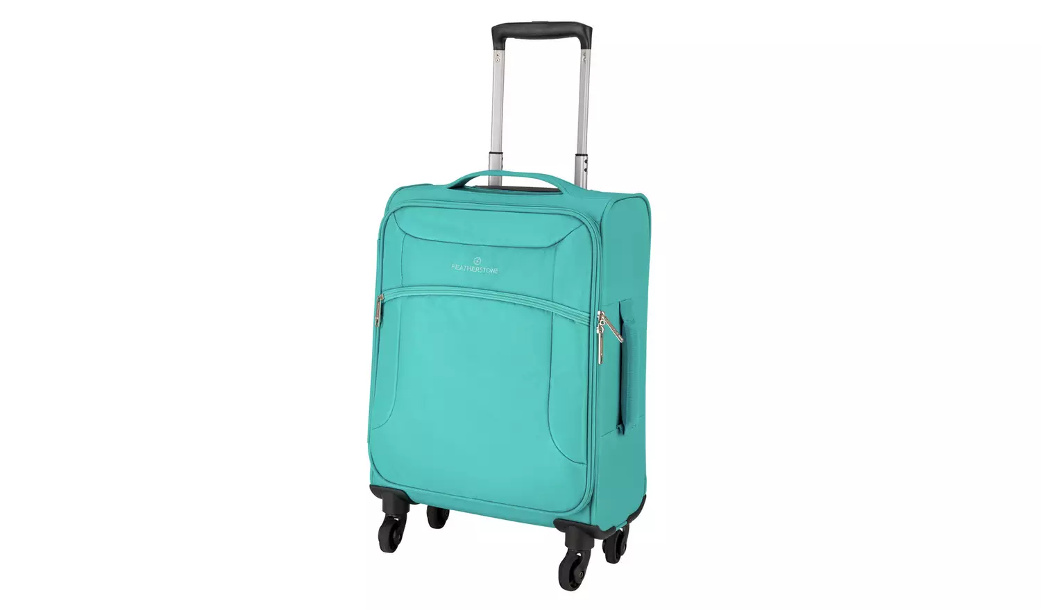 Featherstone 4 Wheel Soft Cabin-Size Suitcase - Turquoise free C&C