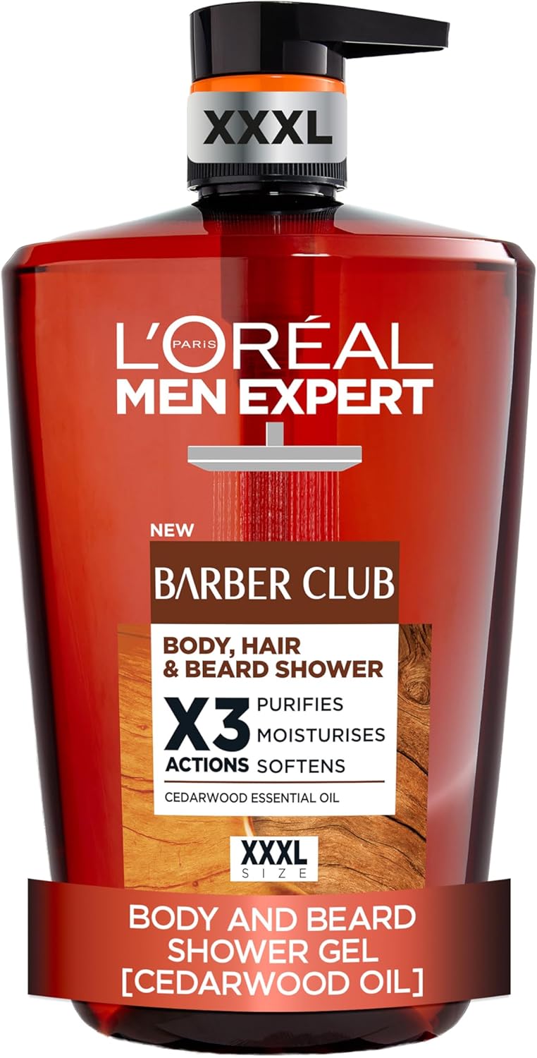 L'Oréal Paris Men Expert Shower Gel Barber Club Body Wash XXXL 1L Pump bottle (£5.67 / £5.07 with S&S)