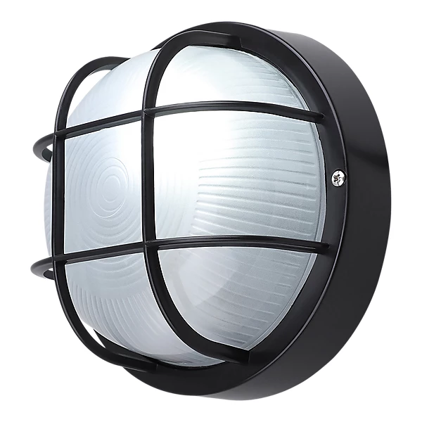 Fixed Black Mains-powered Outdoor Bulkhead wall light - Free C&C Only