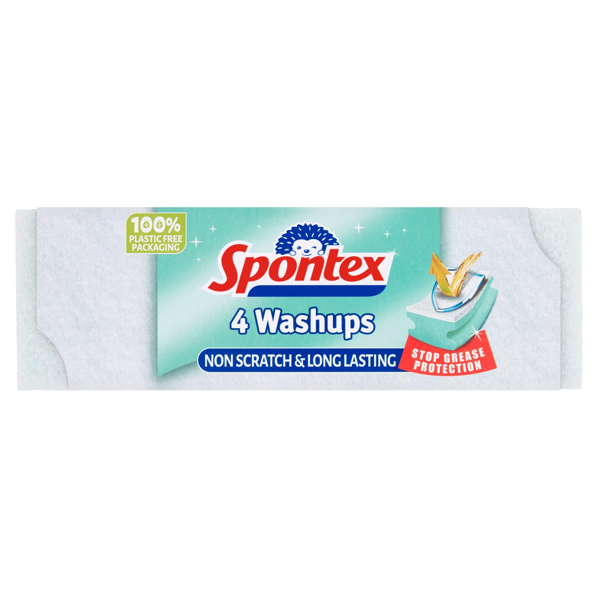 Spontex 4 Washups Non Scratch Sponge Scourers - voucher price (63p - 72p with s&s)
