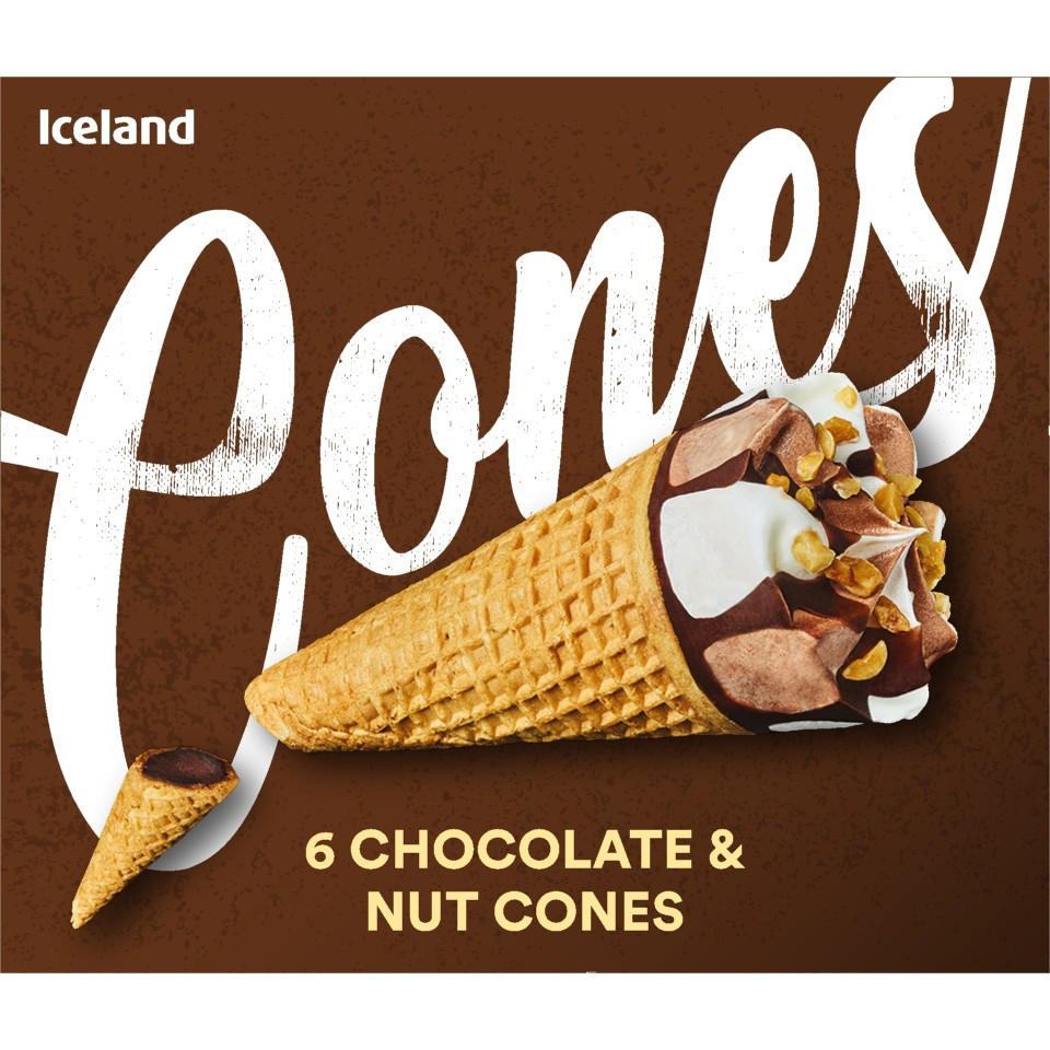 Iceland 6 Chocolate & Nut Cones 372g