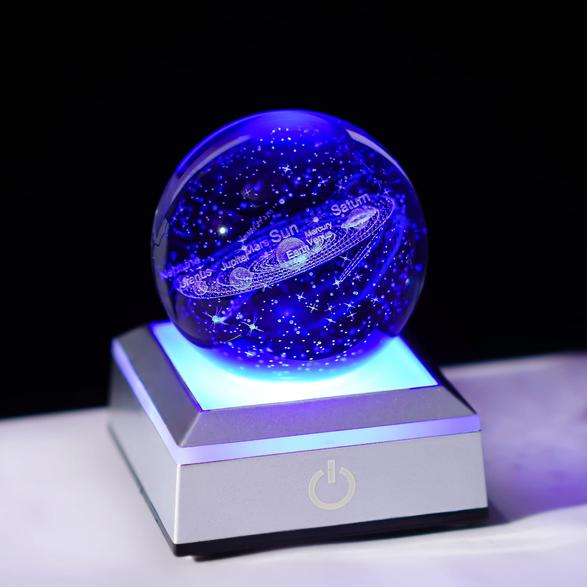H&D HYALINE & DORA 3D Solar System Crystal Ball Multicolor Night Light Decolamp, (60mm) Galaxy - w/Voucher - Sold by crystalonline / FBA