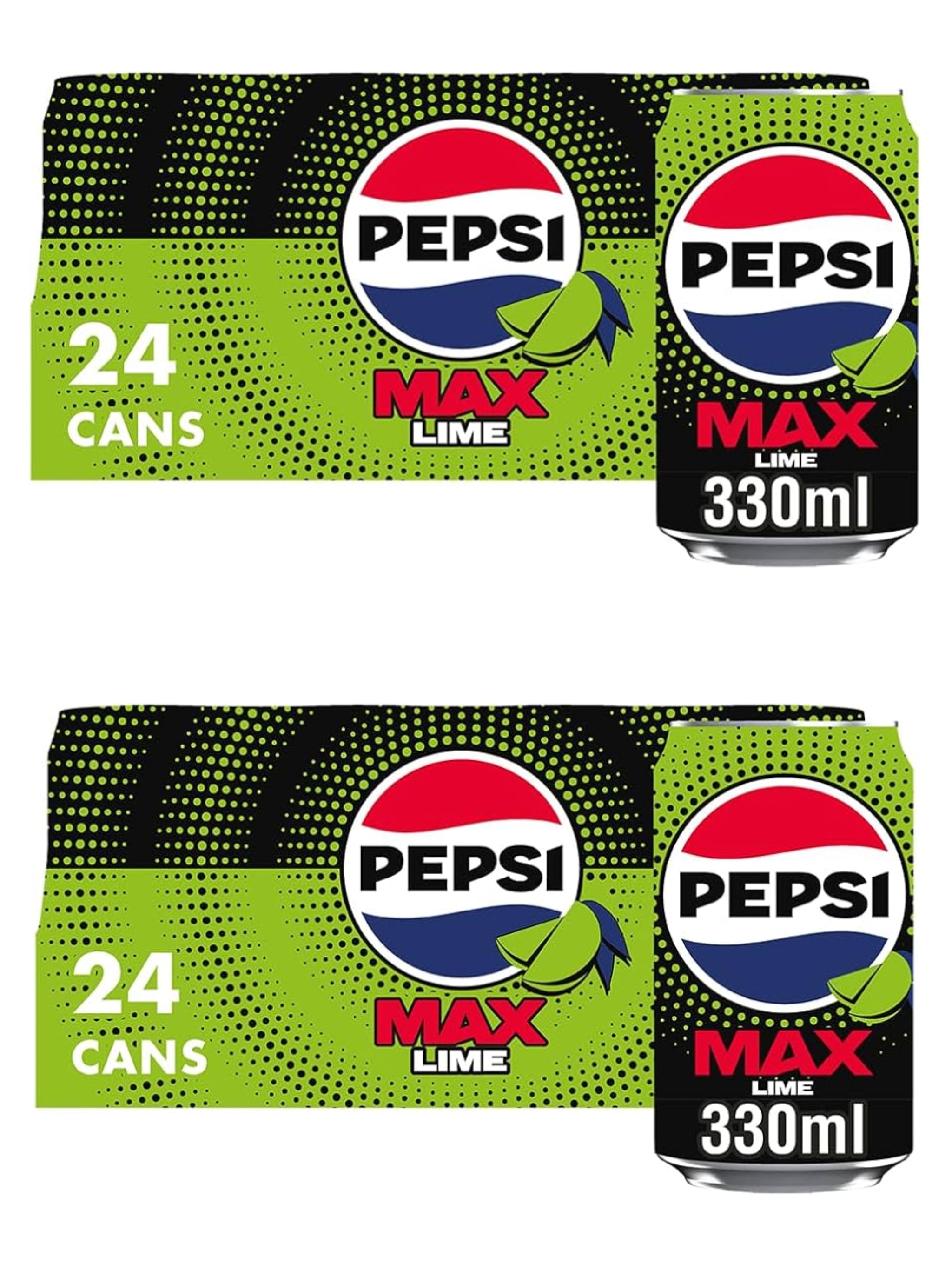 2 x Pepsi Max Lime No Sugar Cola Cans 24 x 330ml (£13.80 / £11.40 with S&S)