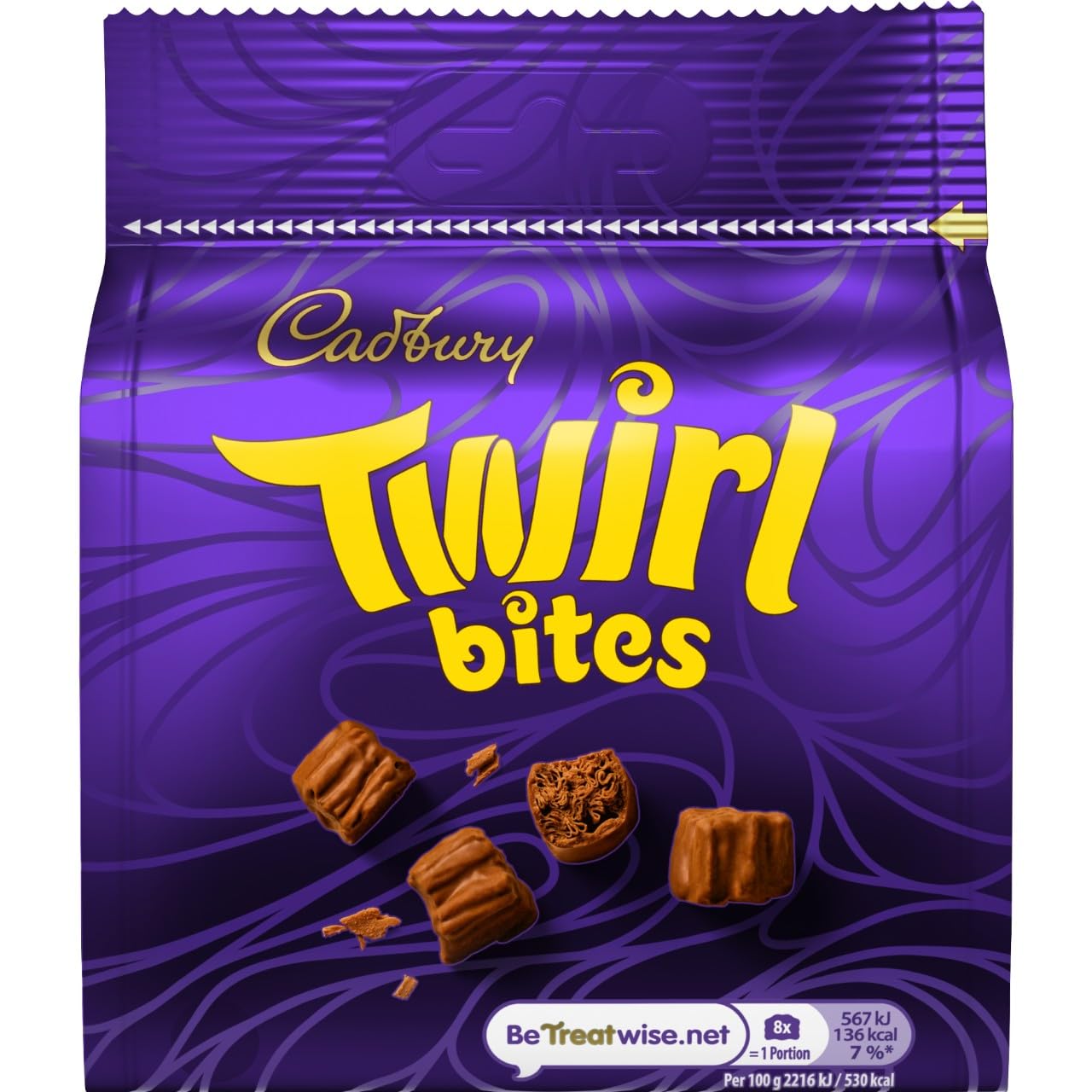Cadbury Twirl Bites Bag, Smooth & Swirly Milk Chocolate Pieces 85g (£1.09 S&S)
