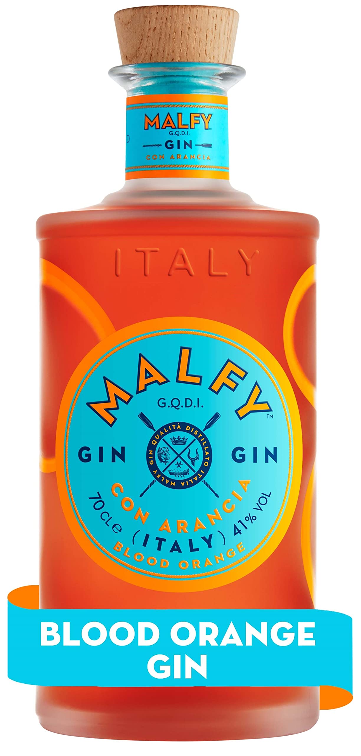 Malfy Con Arancia Sicilian Blood Orange Flavoured Italian Gin 41%, Limited Edition Bottle, 70cl