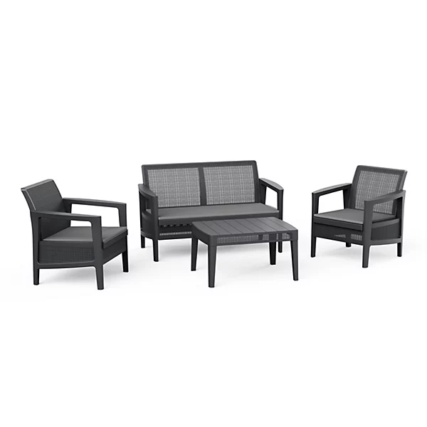 Keter Atlas Graphite 4 Seater Coffee Set - Free C&C