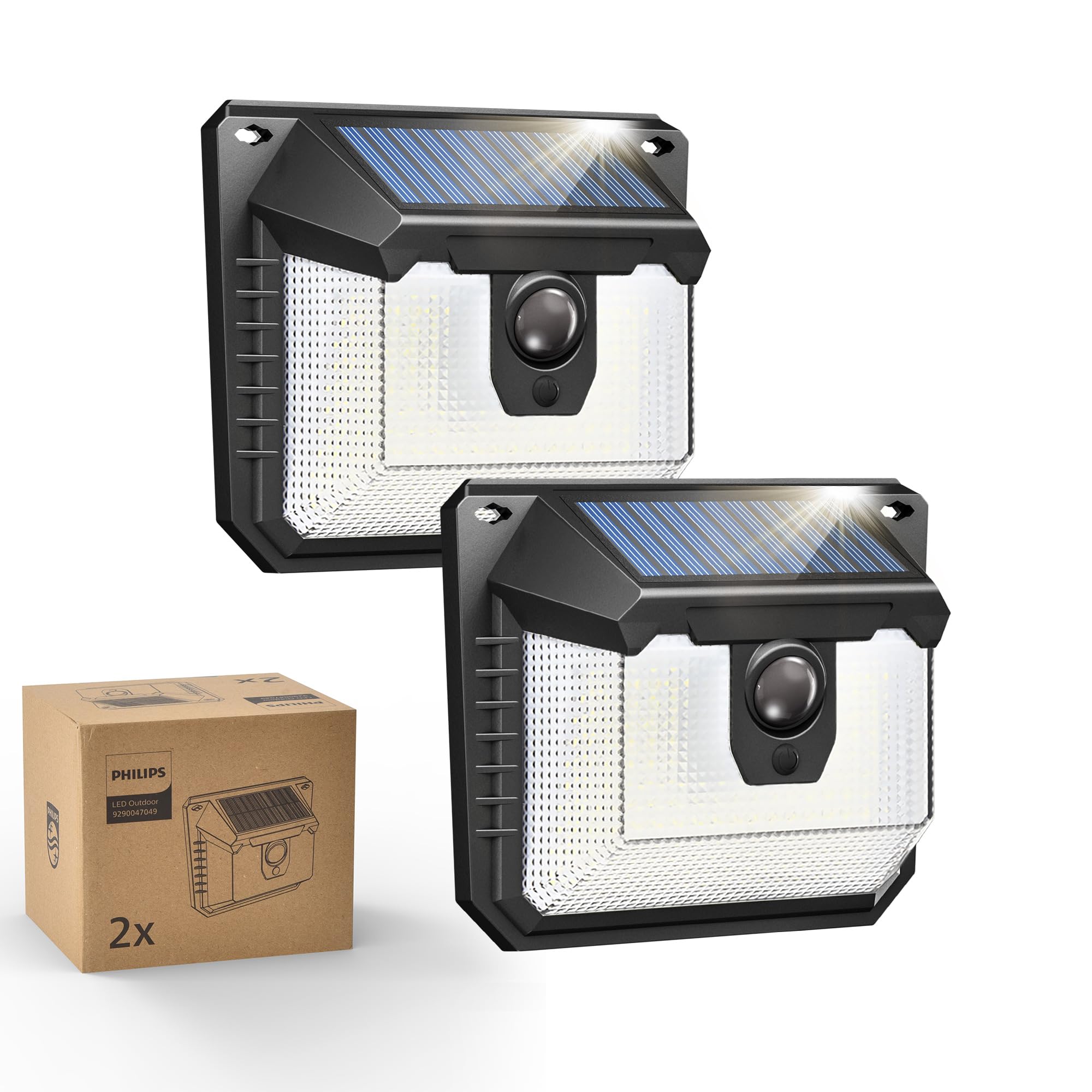 Philips Outdoor Solar Lights with Motion Sensor, 120 LED Solar Security Wall Lights, 2 Pack - Sold by Favourline-UK / FBA