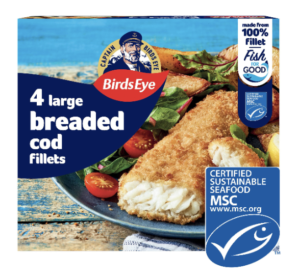 Birds Eye 4 Breaded Cod Fish Fillets 440g
