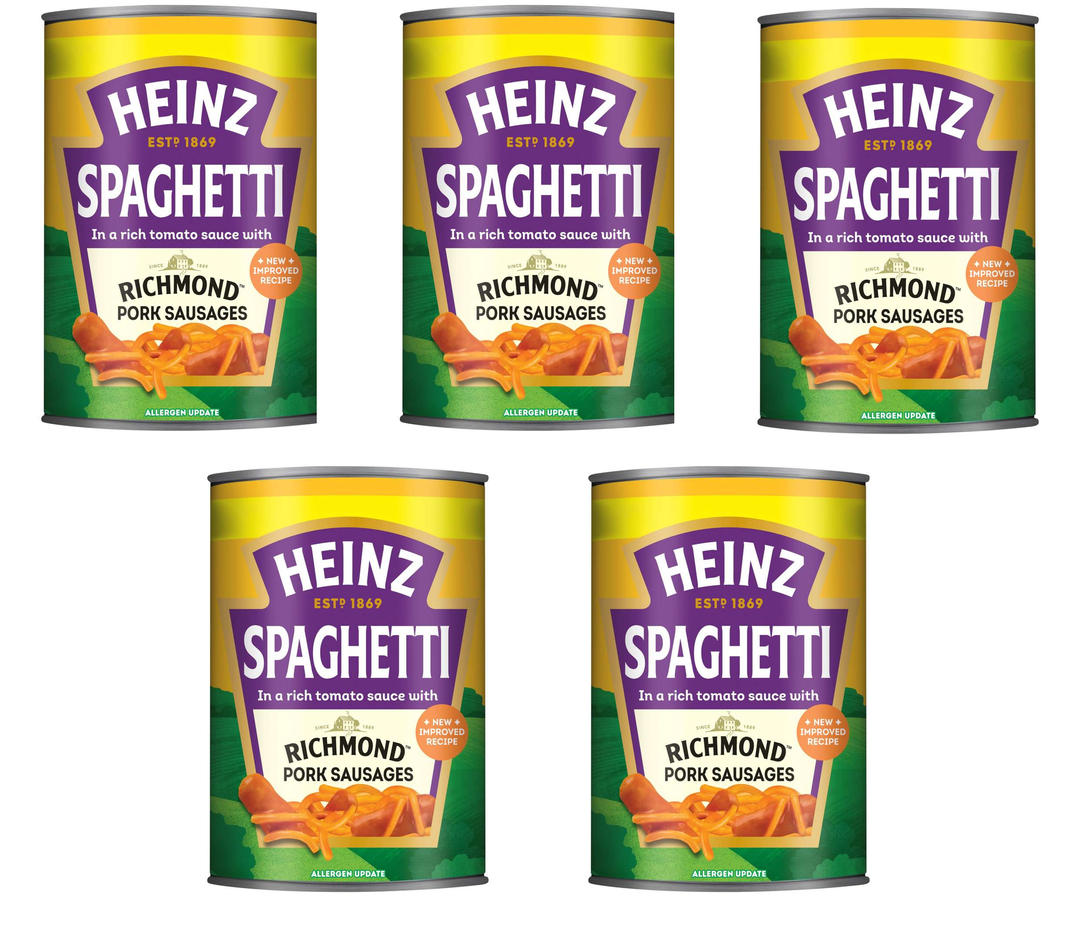 Heinz Spaghetti with Richmond Pork Sausages 400g - 5 Tins for £5 + 5% Off Any 4 - Discount at Checkout