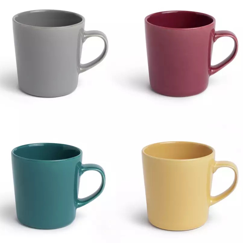 Habitat Colour Glaze Set of 4 Mugs / Matte Green - Set of 4 Mugs / Matte Pink - Set of 4 Mugs - Free C&C