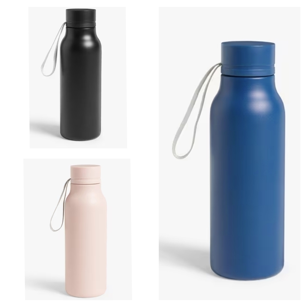 Double Wall Stainless Steel Leak-Proof Drinks Bottle, 500ml - Navy, Pink, Black (£2.95 C&C)