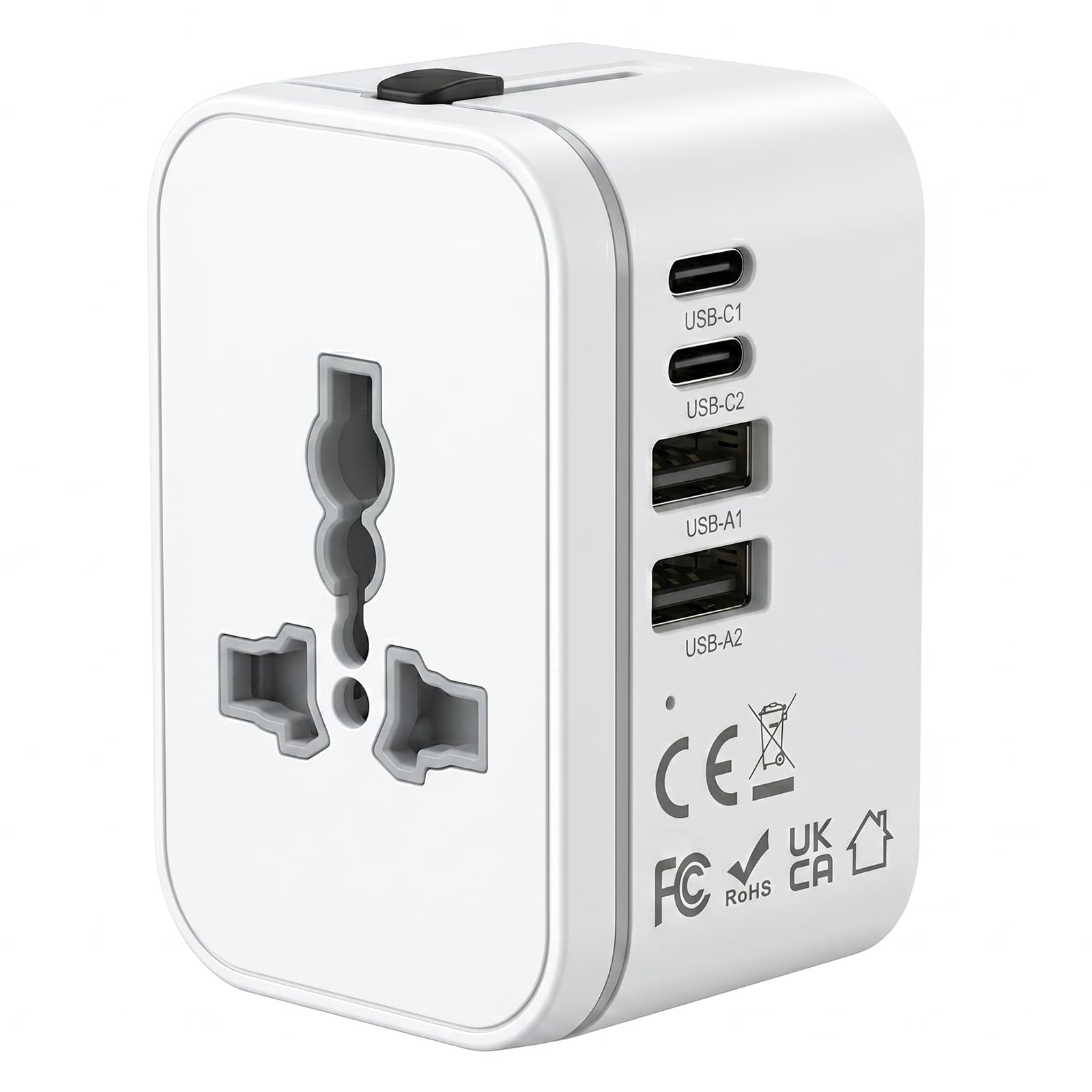 Universal Travel Adapter, International Plug with 2 USB-C and 2 USB Ports, All in One Plug Adaptor Dual Safety Fuses. Sold by PEPPERZ /FBA