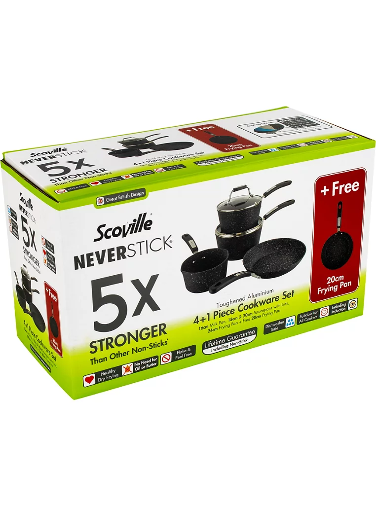 Scoville Neverstick 5 Piece Cookware Set - Free Click & Collect