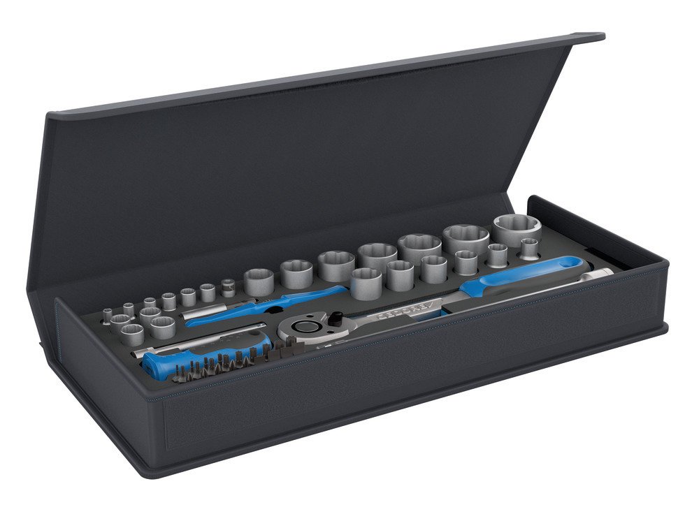 GEDORE TC 19-20-MU-10 Socket Spanner Set 1/4 Inch and 1/2 Inch in Textile Bag