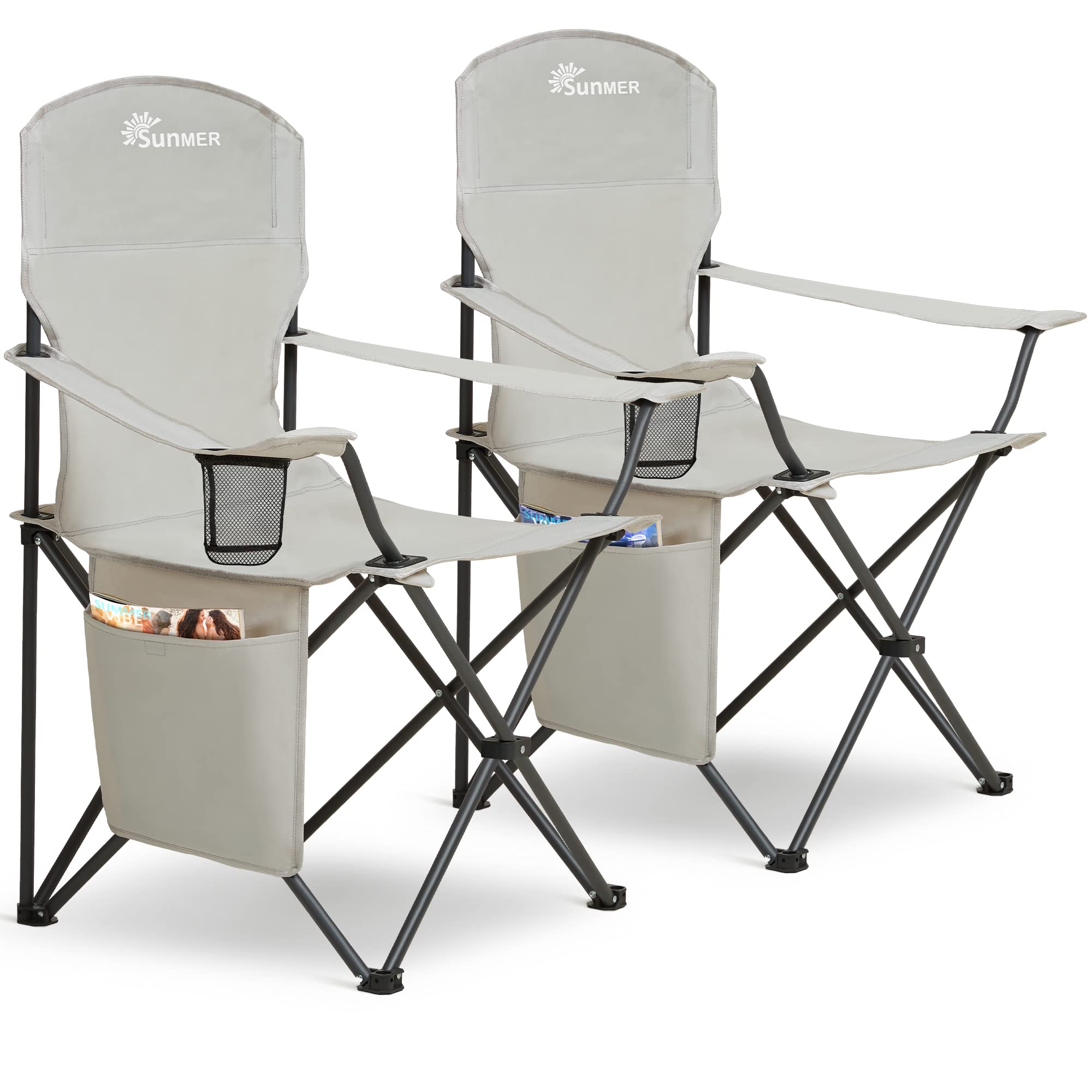 SUNMER Folding Camping Chairs - Set of 2, Extra-Wide - Sold by NETTA Direct/FBA