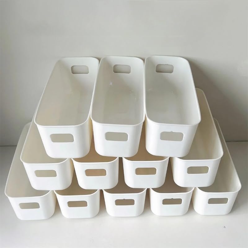 12-Pack Stackable Plastic Storage Bins with Handles (Discount at Checkout) Ships by and Sold by Haul Global