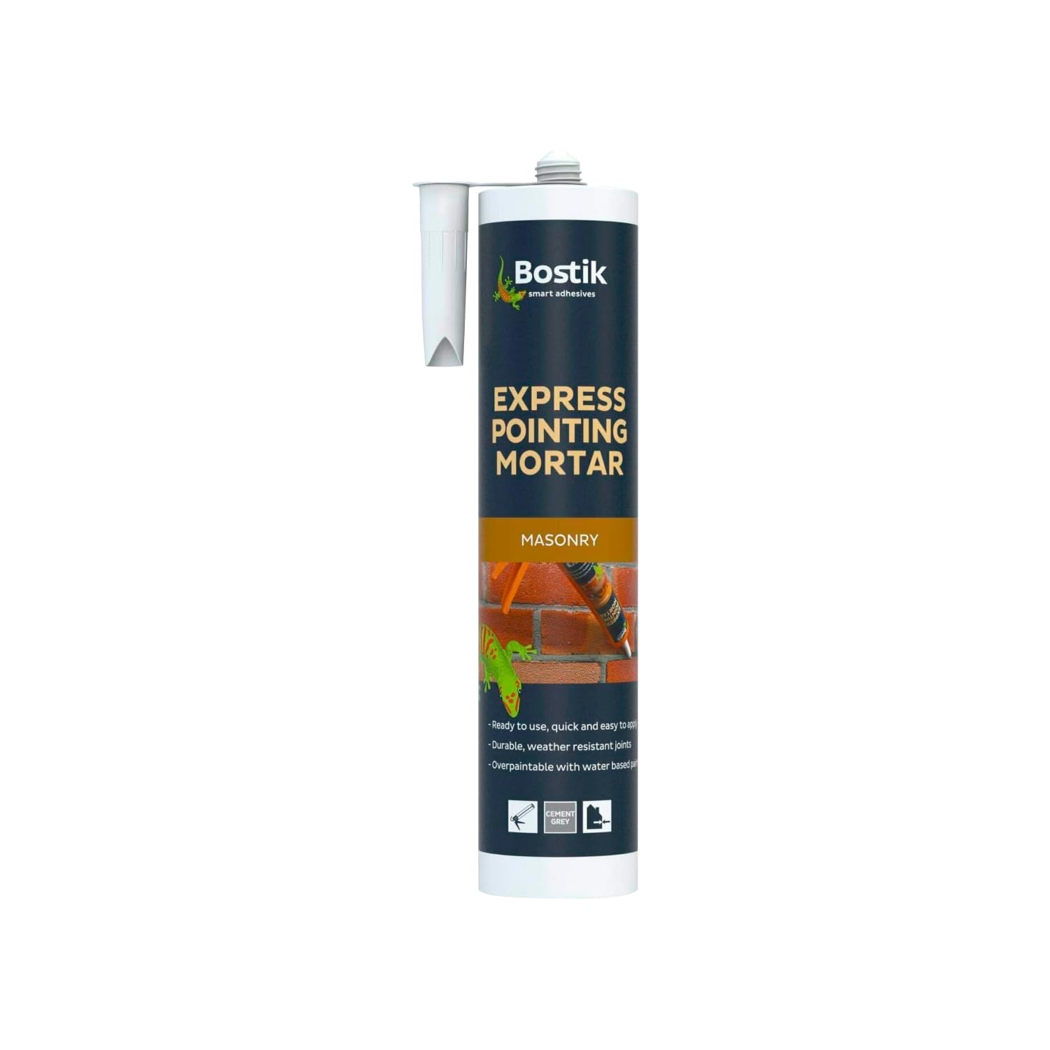Bostik Express Pointing Mortar Grey - 310ml - Ready to Use - Brick & Masonry Joint Repair Sealant - Weather Resistant - Overpaintable