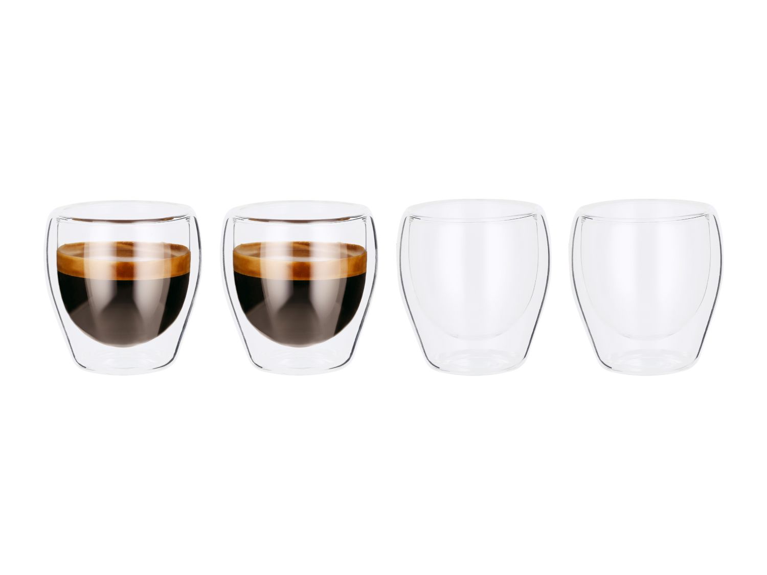 Silvercrest Insulated double walled borosilicate Espresso Glasses x4/Latte Macchiato x2/Cappuccino x3 or Tea Glasses x2