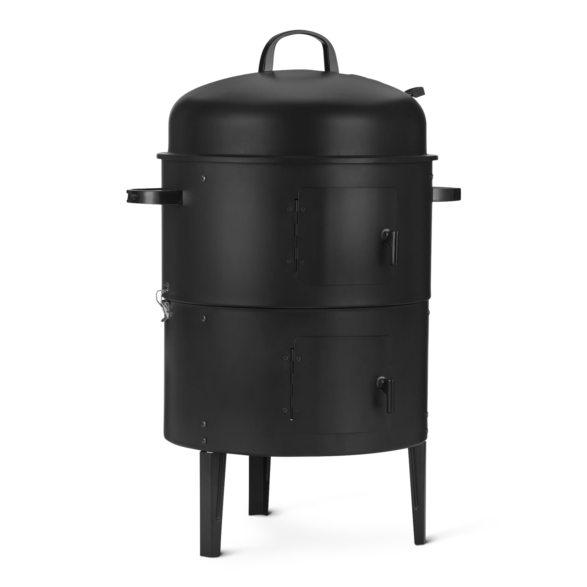 Amazon Basics Outdoor BBQ Smoker, Charcoal Meat Smoker, 2-Layer, 40.6cm, Black