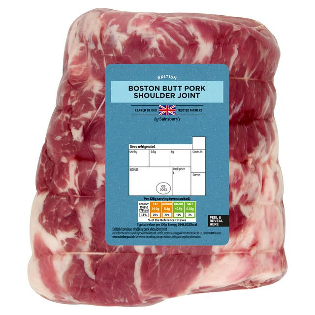 Sainsbury's Rindless Boston Butt Pork Shoulder Joint 1.25kg or 1.5kg £6.69 - Nectar price (Equivalent to £4.46 per kg)