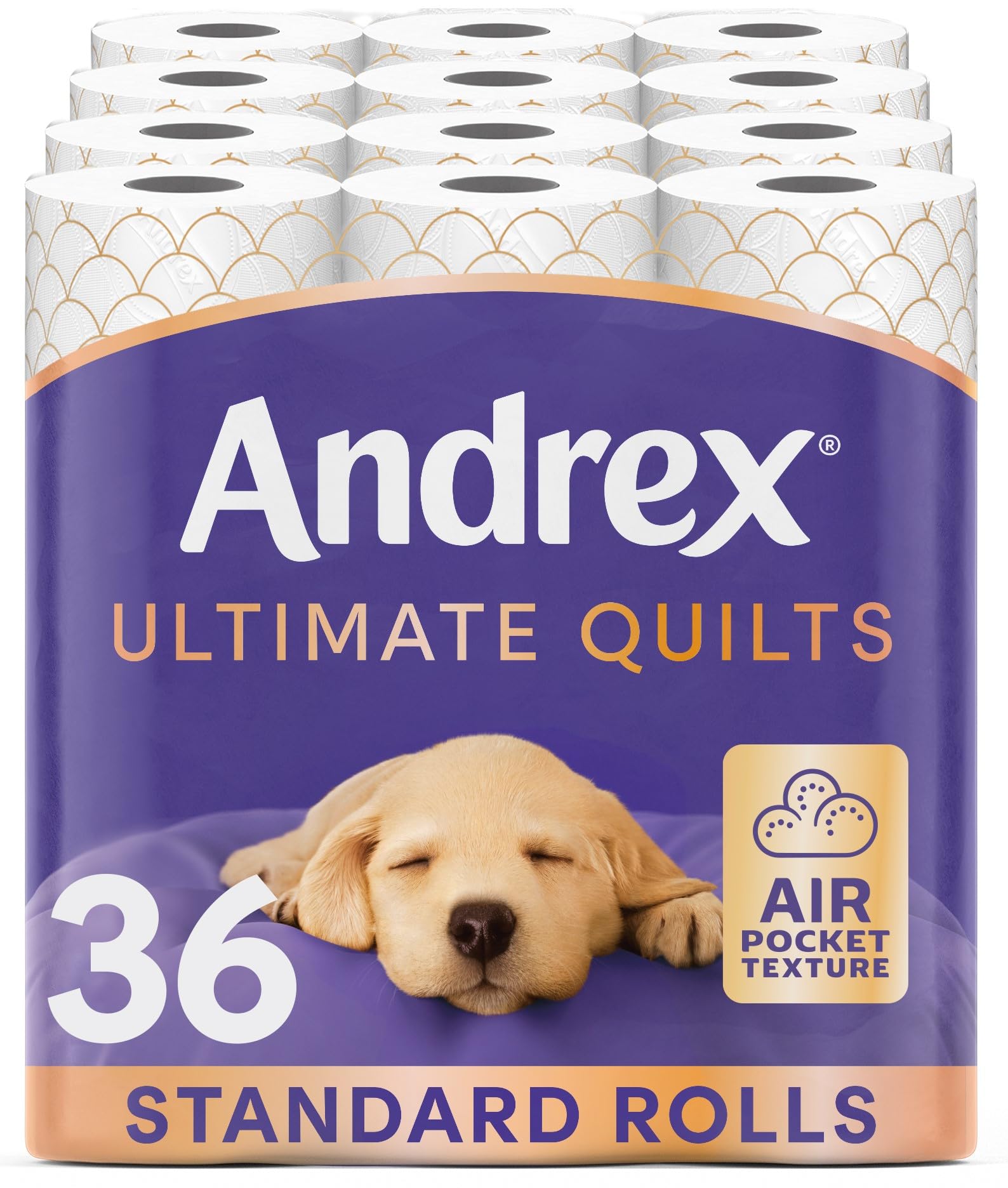 Andrex Ultimate Quilt Toilet Roll - 36 Toilet Rolls, 3-Ply, Bulk Buy | Soft, Thick Sheets, FSC Certified
