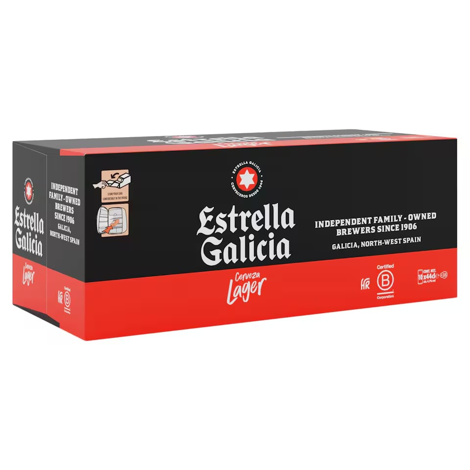 Estrella Galicia Premium Spanish Lager 10 x 440ml Cans (Clubcard Price)