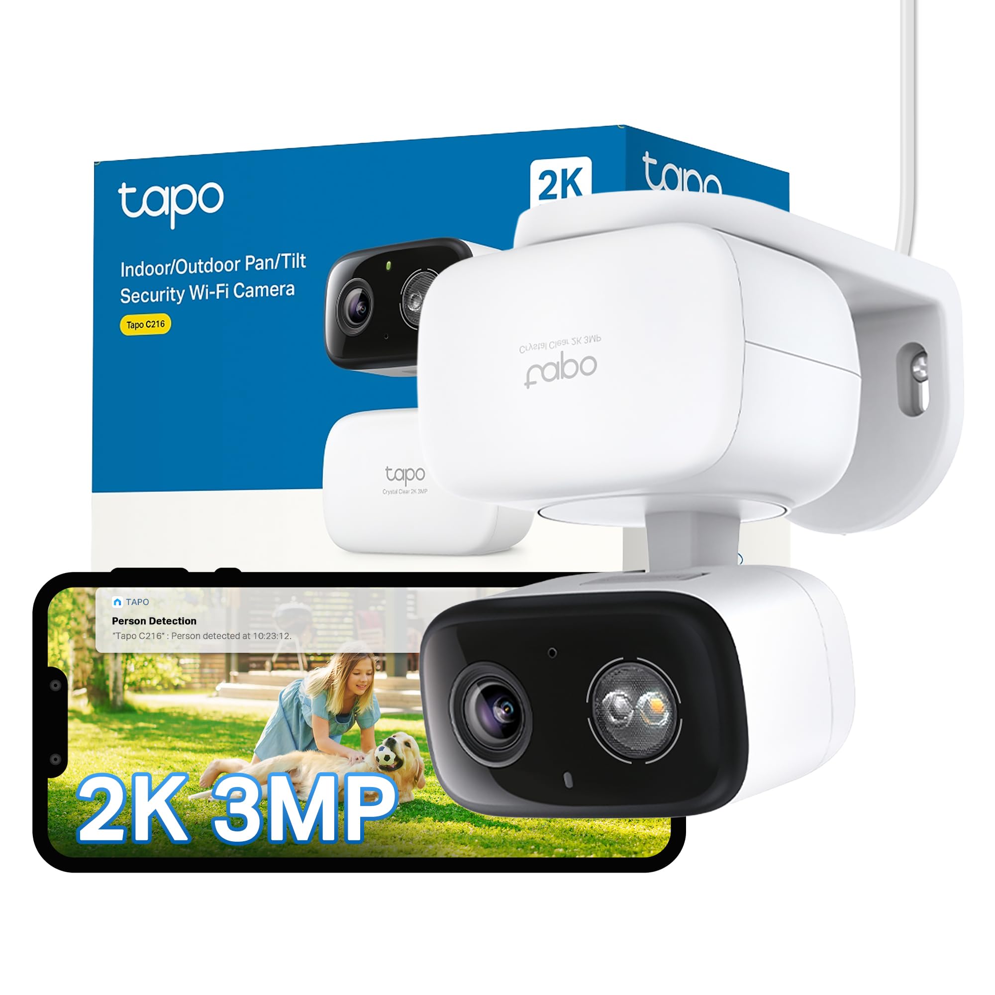 360° View Indoor Camera House Security, Color Night Vision, AI Detection