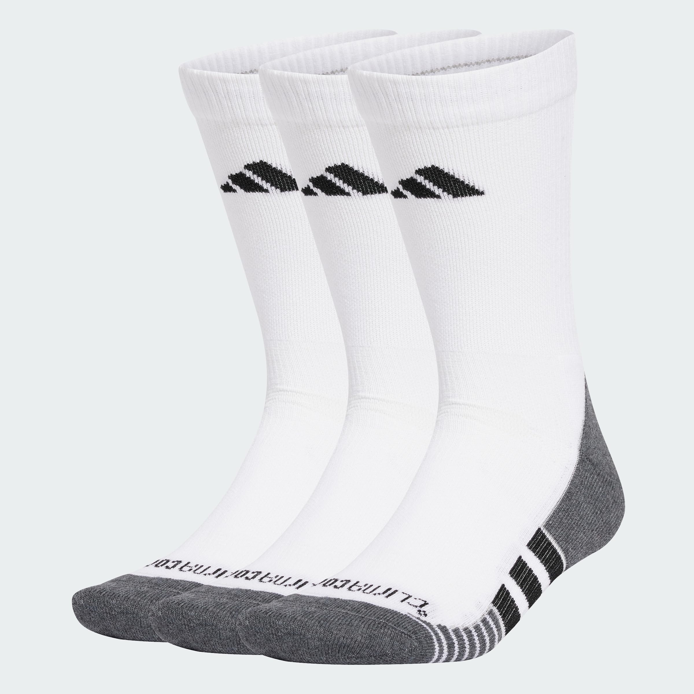 adidas Performance CLIMACOOL Men's Cushioned Crew Socks 3 Pairs 2.5-4 / 4.5-6 / 11-12.5