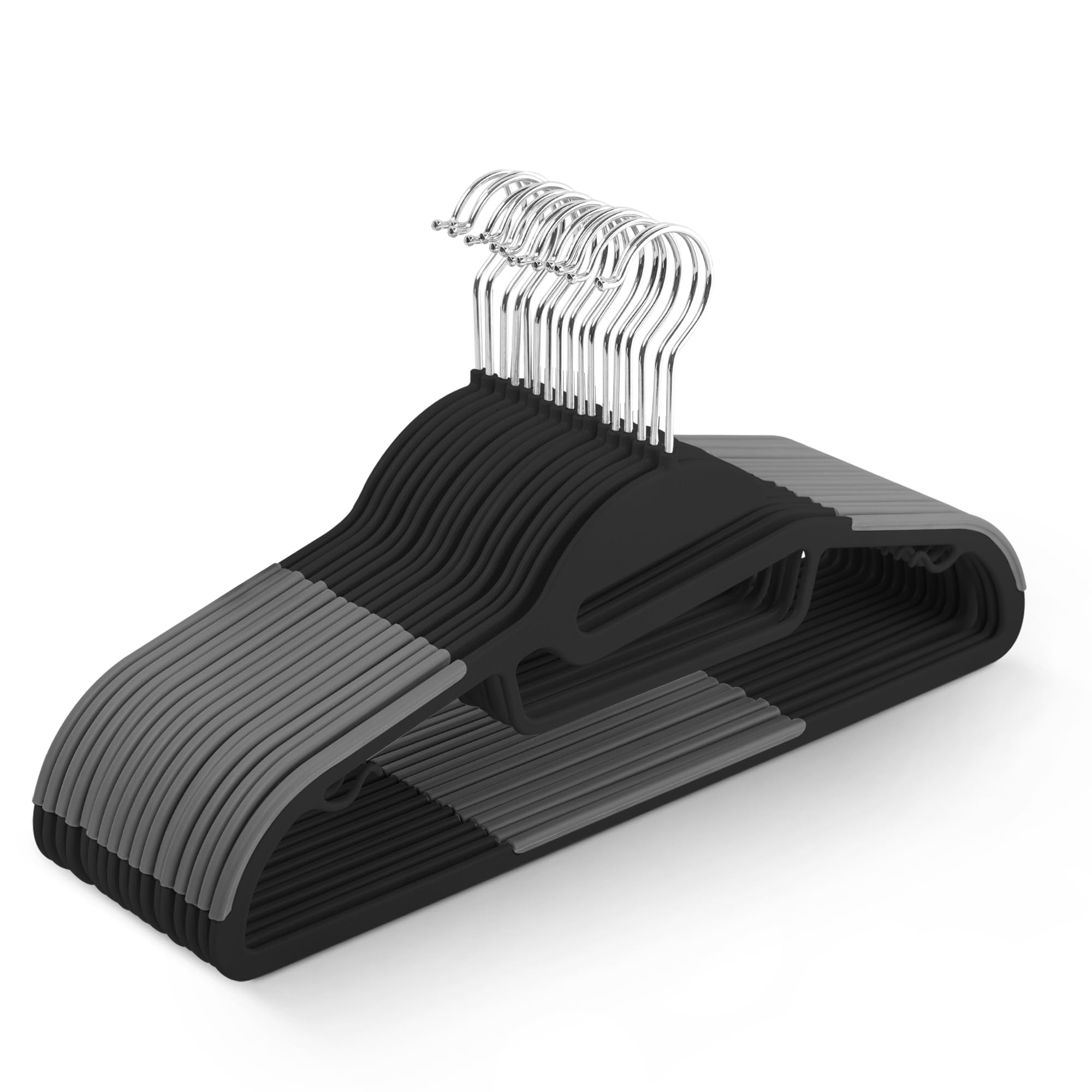 KEPLIN 20-Pack Non-Slip Hangers - Durable, Slimline Design for Space Saving with 360° Swivel