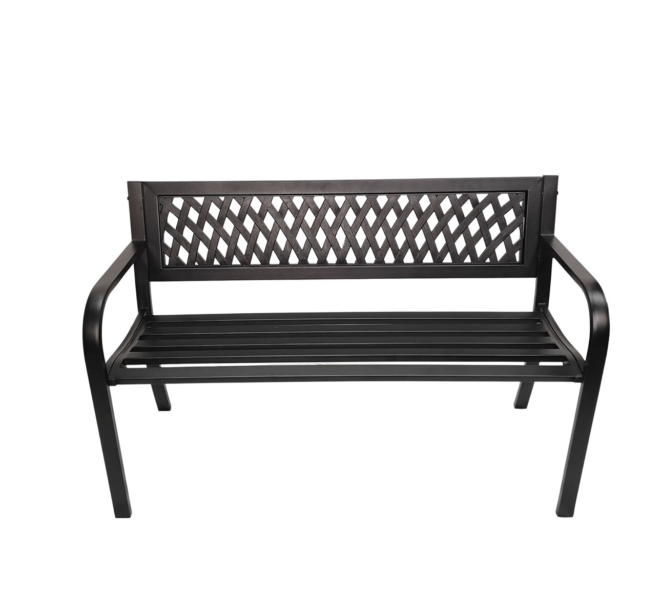 Keswick 2 Seater Outdoor Modern Lattice Design Metal Garden Bench