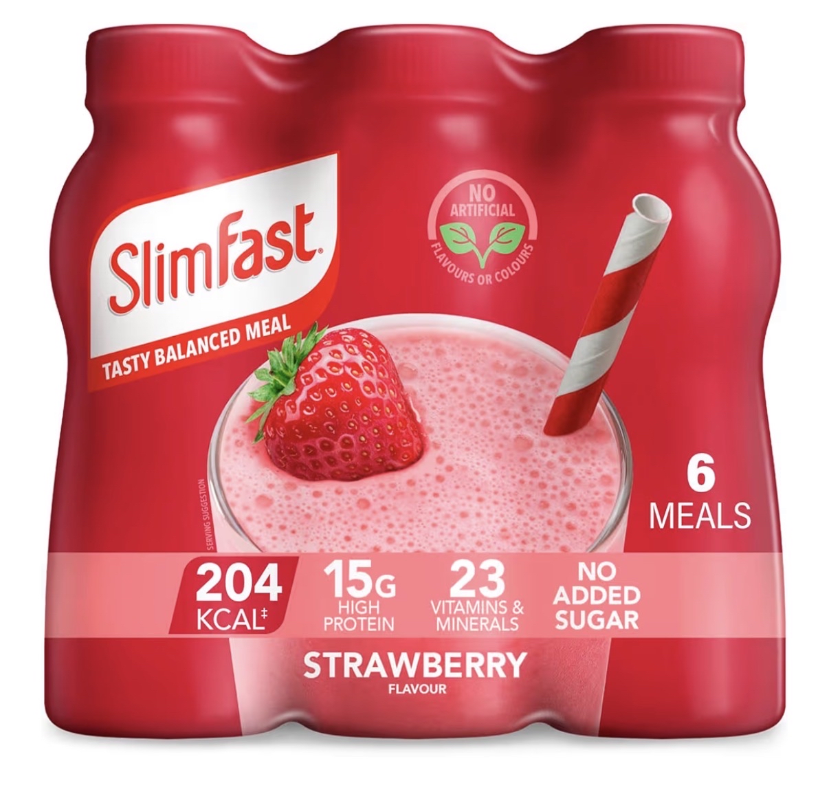 SlimFast • Strawberry Meal Replacement Shake • 6 x 325 ml