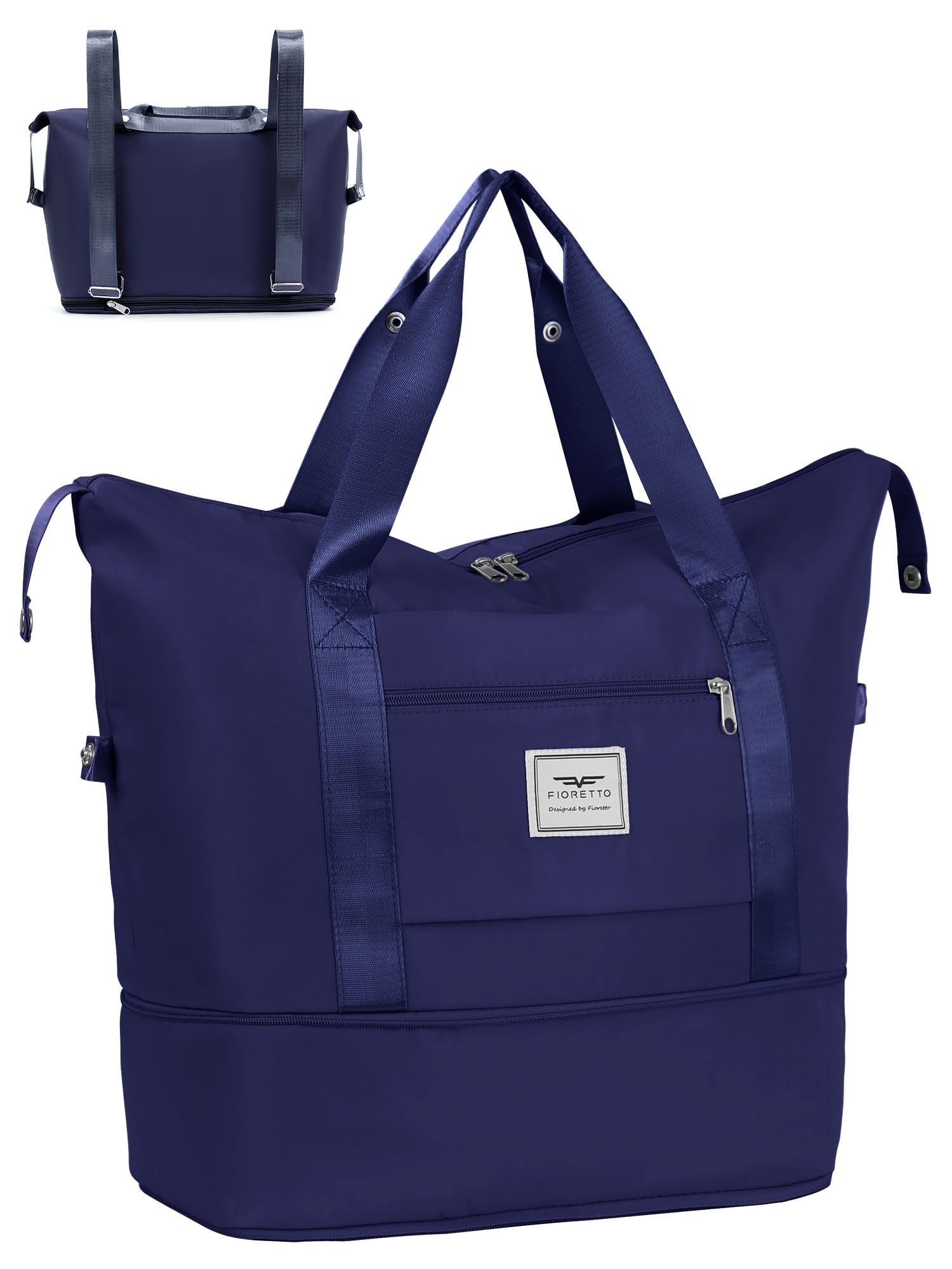 FIORETTO Womens Expandable Gym Tote Bag Duffle Bag with Wet Pocket - discount at checkout - 5 Colours. Sold by Fioretto Creations / FBA