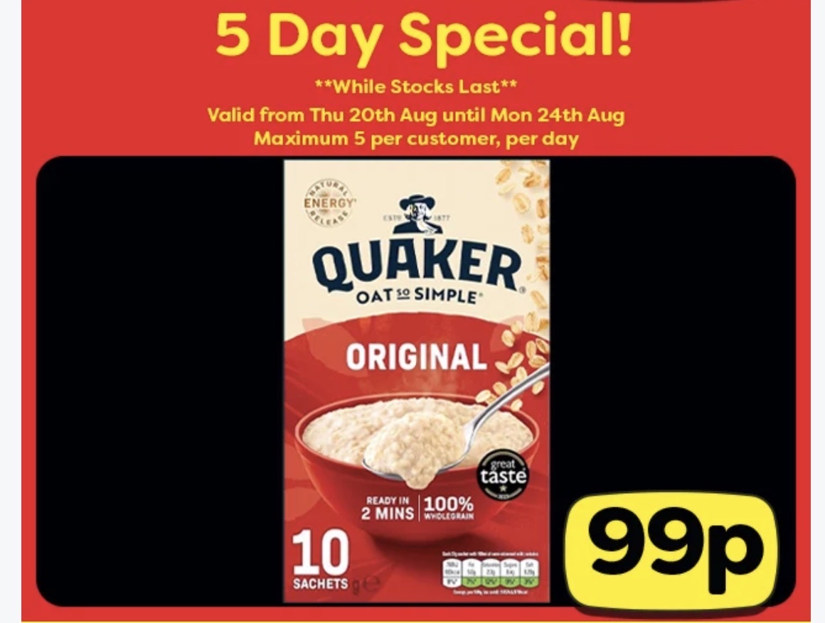 Quaker Original Oats 10 pack