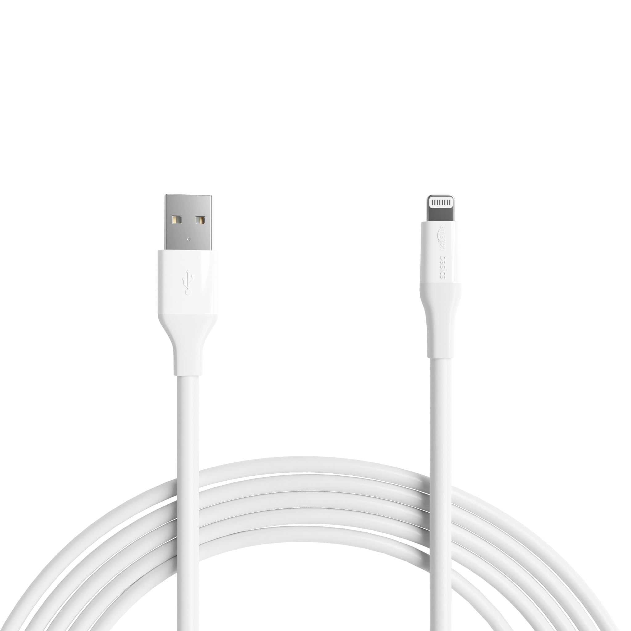 Amazon Basics 3m MFi Certified USB-A to Lightning ABS Charger Cable - White
