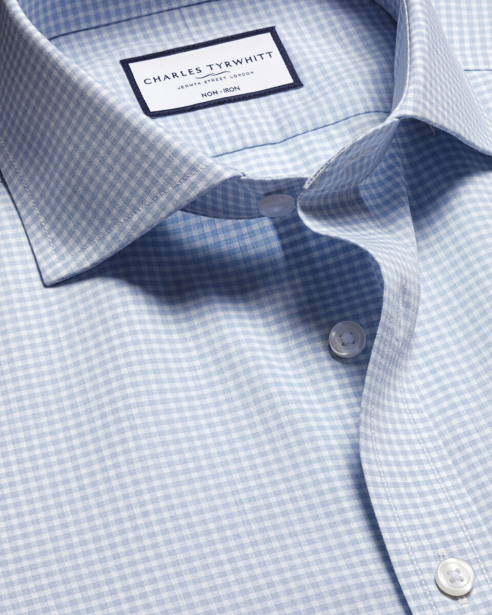 Charles Tyrwhitt -Non-Iron Stretch Poplin Gingham Shirt - Various Colours - Free C&C
