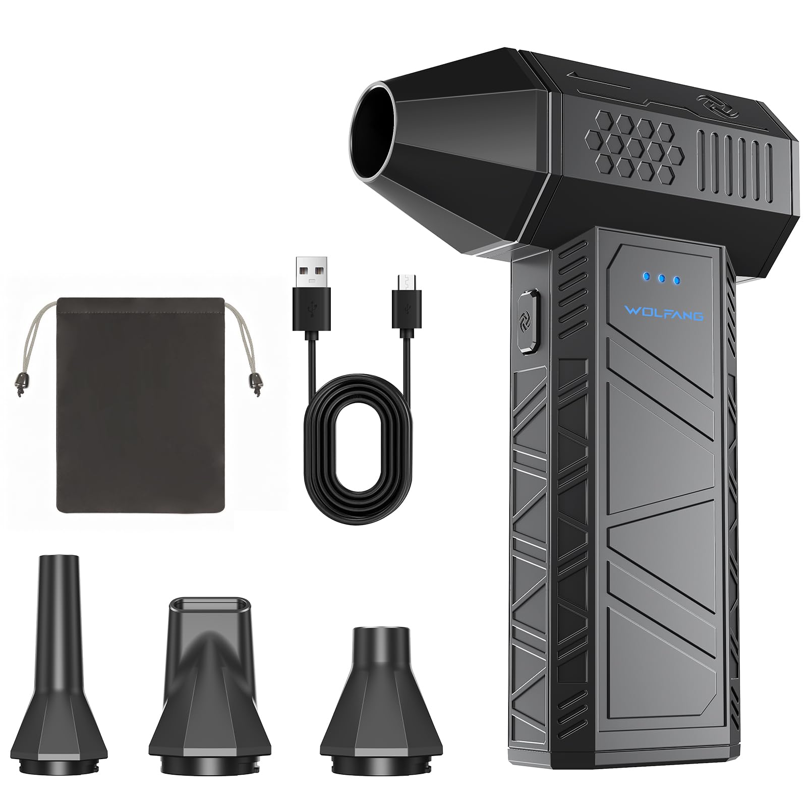 WOLFANG Compressed Air Duster-110,000 RPM, Super Power Cordless, 3-Gear Adjustable @ WOLFANG OFFICIAL / FBA
